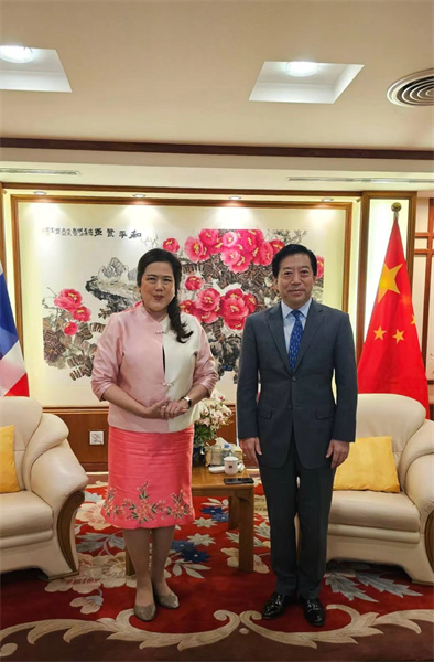 中國駐泰國大使會見泰國民聯(lián)廳候任廳長。中國駐泰國大使館供圖