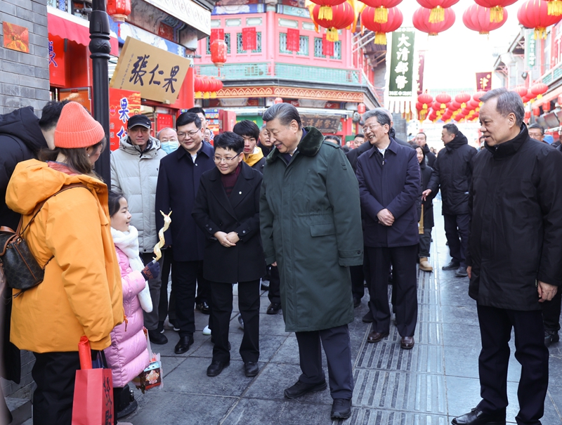 2024年2月1日，習(xí)近平總書記在天津古文化街考察。