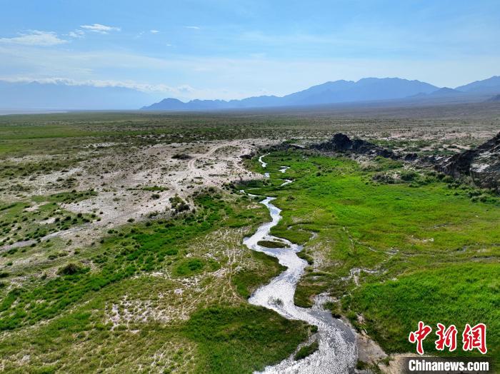 圖為航拍都蘭湖國家濕地公園綠意盎然?！∑钤鲚?攝