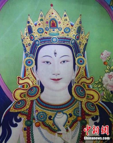 安多強(qiáng)巴繪制的《度母》唐卡。<a target='_blank' href='/'><p  align=